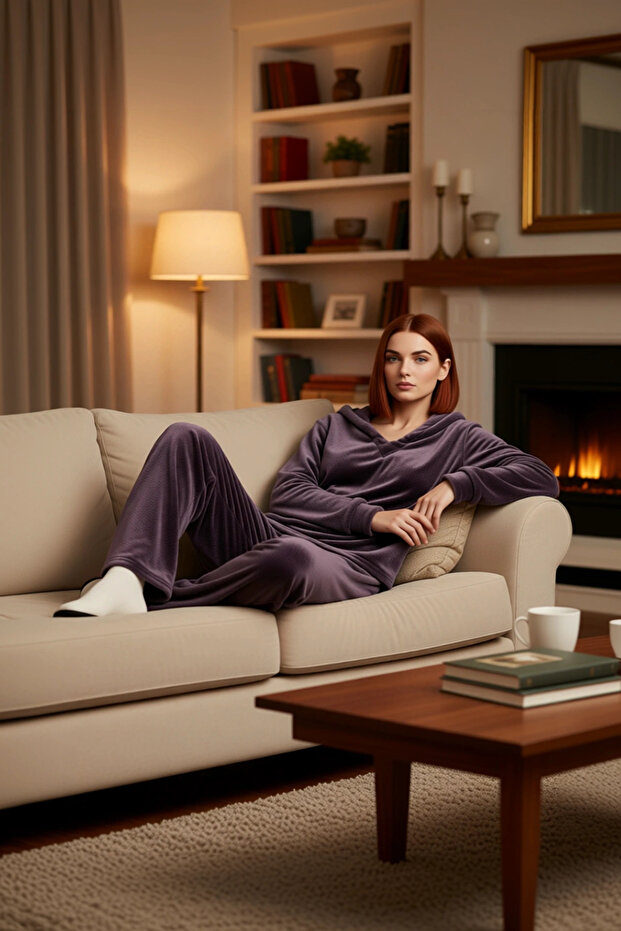 Women's Plush Eared Hooded Pajama Set Functional Durable Quality Comfortable Modern