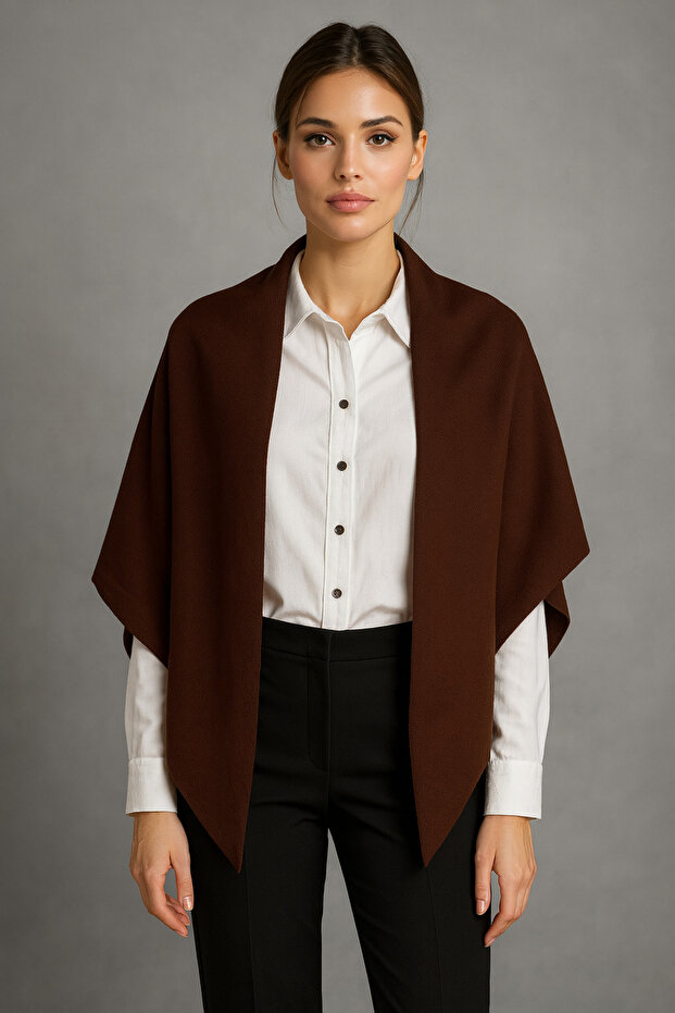 Tek Renk Triko Üçgen Şal - 2