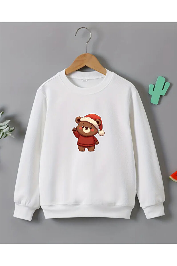 New Year's Themed Printed Long Sleeve T-Shirt for Children