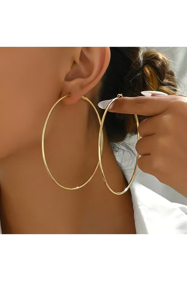 Gold Color Women's Hoop Earrings