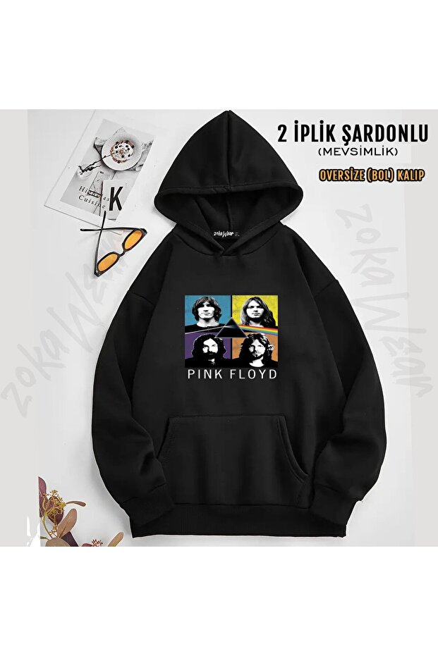 سويت شيرت بقلنسوة مطبوع من Pink Floyd v3 (خيطان)