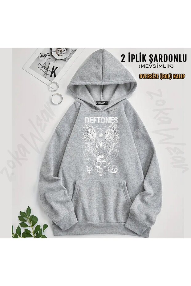 Deftones v1 مطبوع بغطاء رأس سويت شيرت (2 خيط)