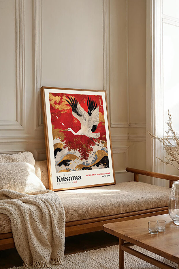 One Piece Wooden Framed Yayoi Kusama Paintings Tk2511