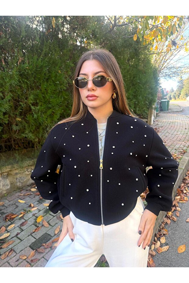 Taşlı Bomber Ceket - 1