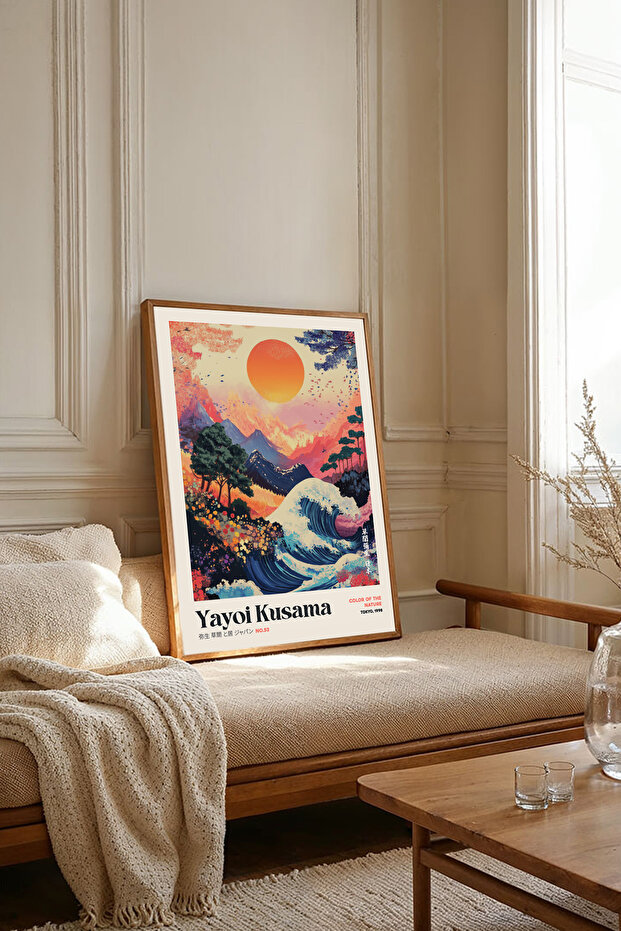One Piece Wooden Framed Yayoi Kusama Paintings Tk2496