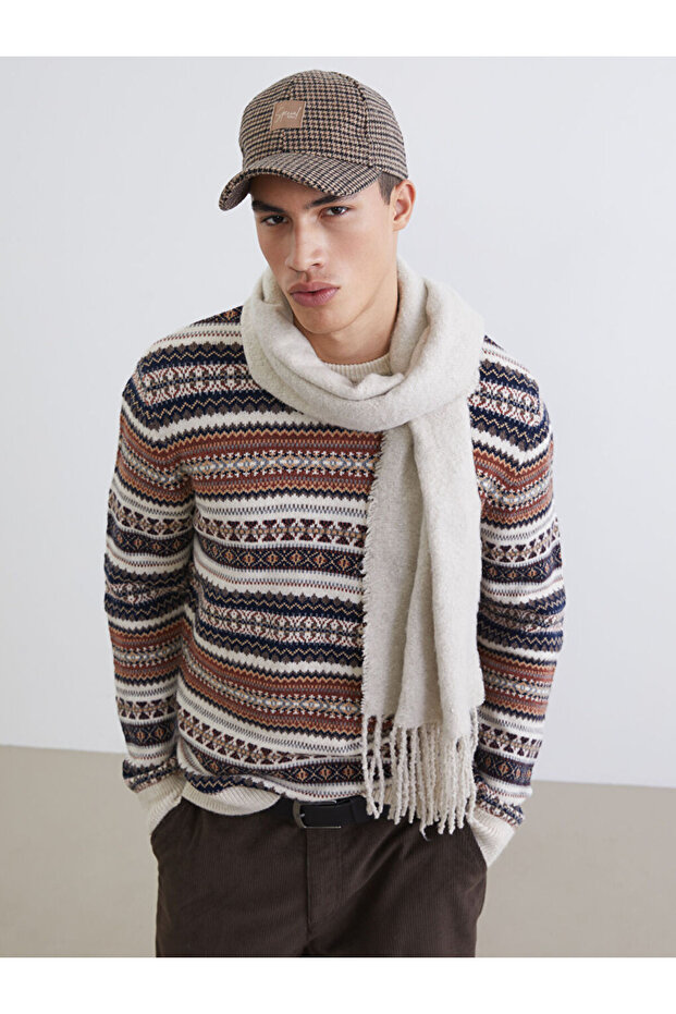 Esvab • Modern & Distinctive Zero Roba Collar Embroidered Men's Knitwear Sweater
