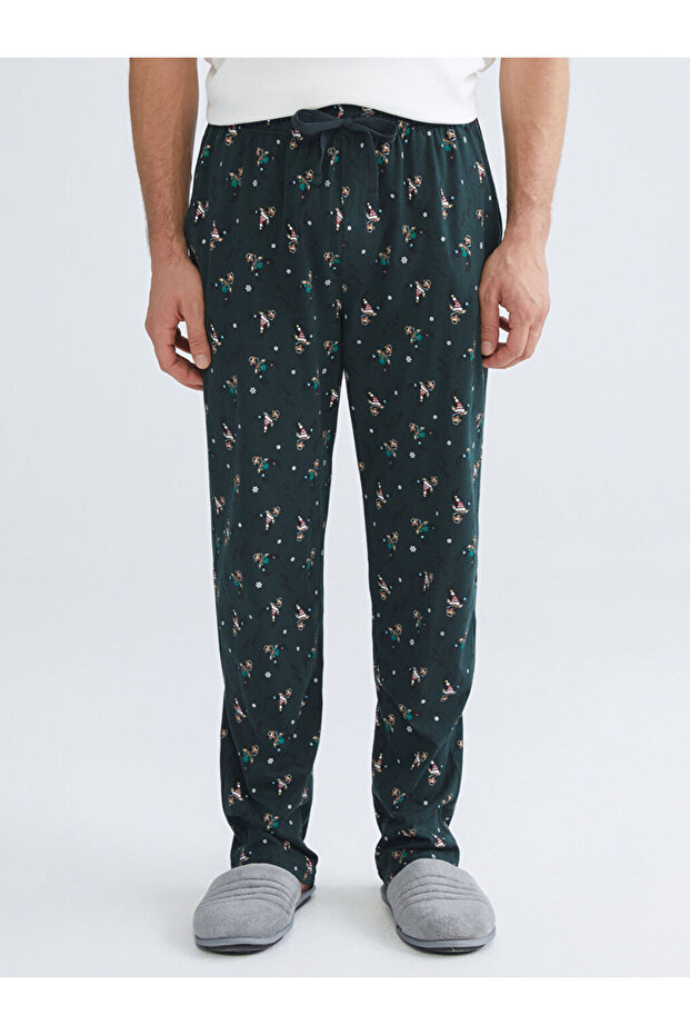 Standard Pattern New Year's Themed Men's Pajama Bottoms