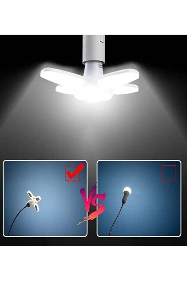 مصباح سقف LED قابل للطي بتصميم شفرة المروحة - 14 واط، قاعدة E27 - 7