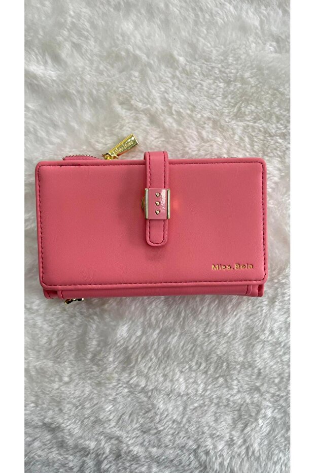Women's Wallet with Wrist Strap and Card and Coin Compartments