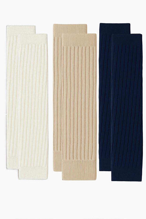 3 Çift Basic Kalın Pamuk Karışımlı Tozluk - 1