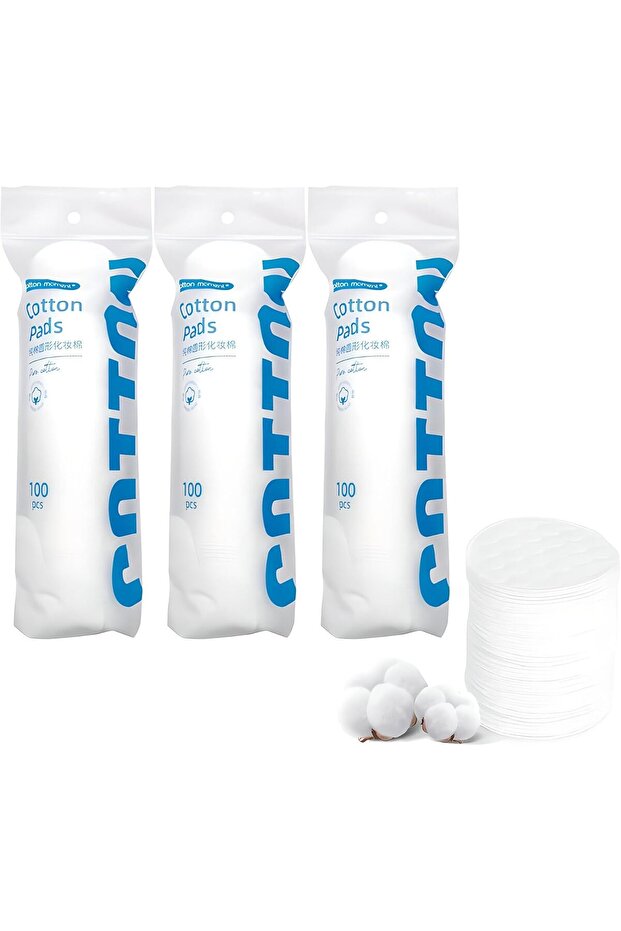 300 Count 100% Pure Cotton Makeup Remover Pads,Hypoallergenic Lint-Free