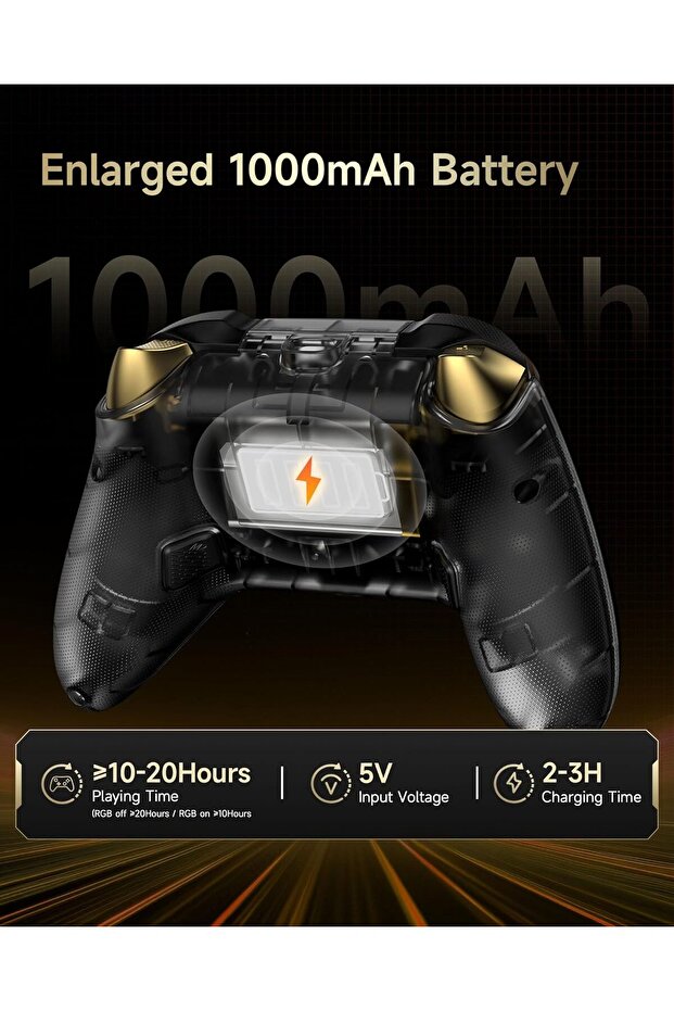 D05 Wireless PC Controller with Charging Dock, Hall Sensor & RGB Lighting - 8