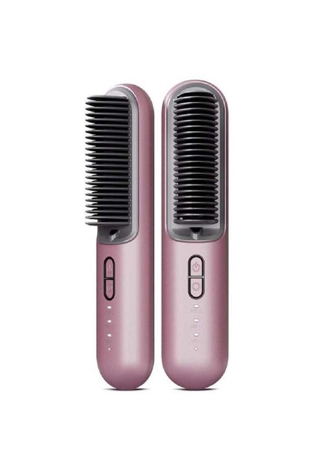 Cordless Hair Straightener Brush, 2500mAh Mini Hot Straightener Comb