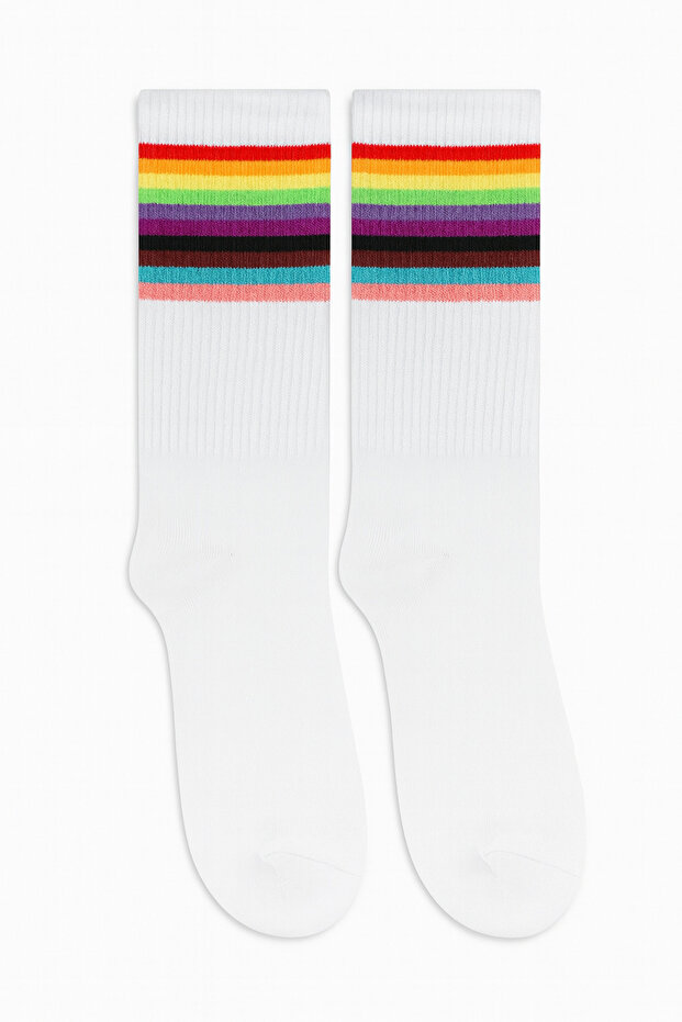 White Rainbow Athletic Women's Socks