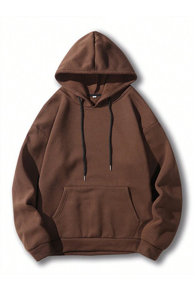 Erkek Kapüşonlu Oversize Sweatshirt - 1