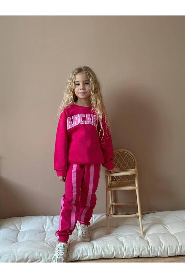 Girls' Bottoms and Tops Set with Striped Pants