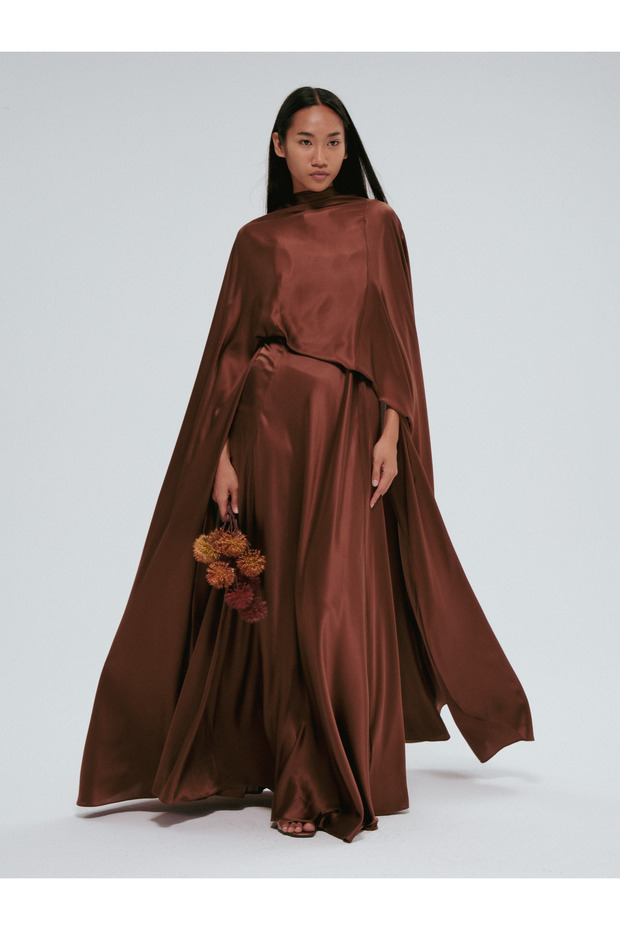 Pelerin Görünümlü Elbise - 2