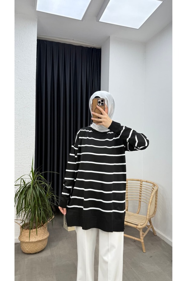 Bisiklet Yaka Merserize Triko Tunik - 3