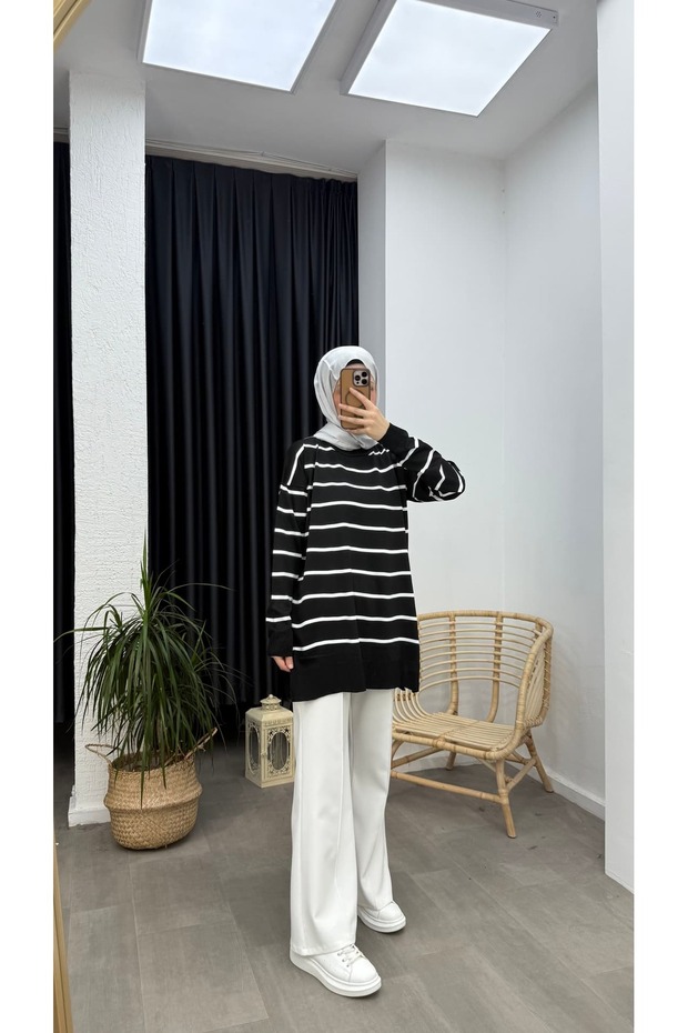 Bisiklet Yaka Merserize Triko Tunik - 4