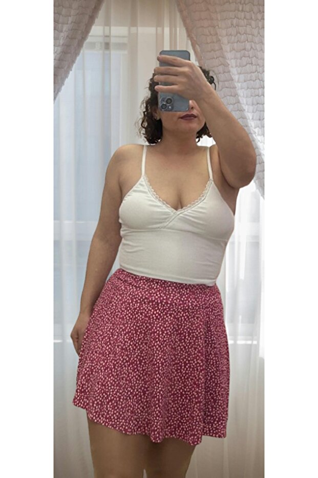 Kadın Seksi Mini Şort Mini Şortlu Etek - 6