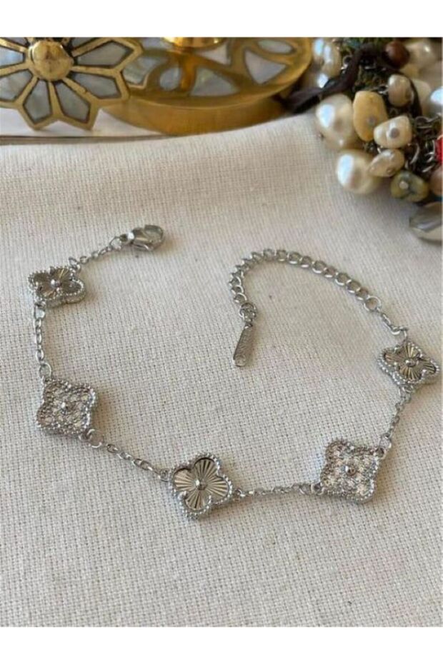 Çelik Yonca Bileklik - 1