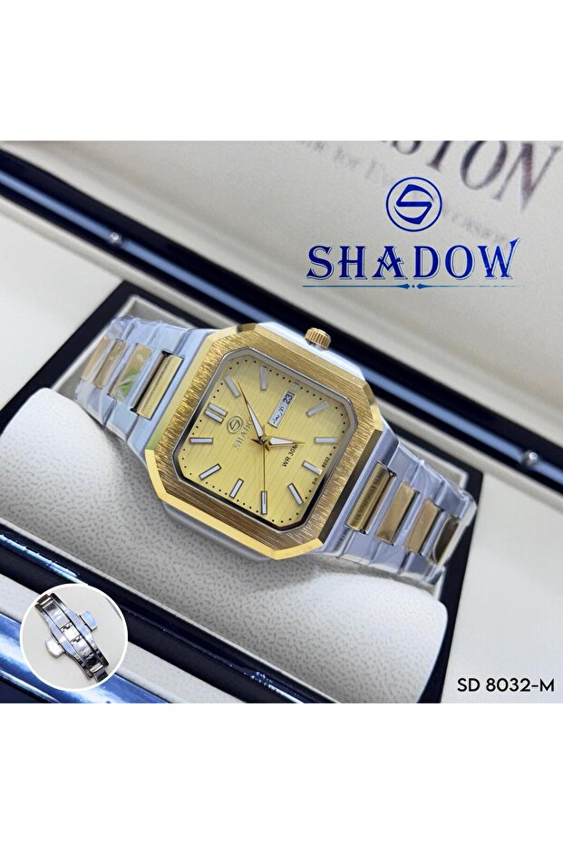 Elegant Men's Watch - Octagonal Square Case - Day & Date Function - 2