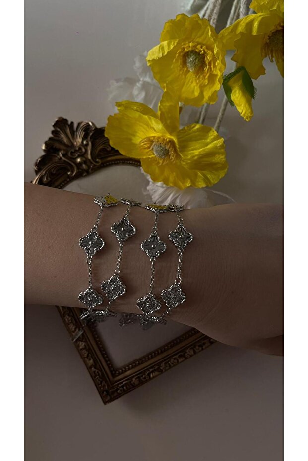 Çelik Yonca Bileklik - 3