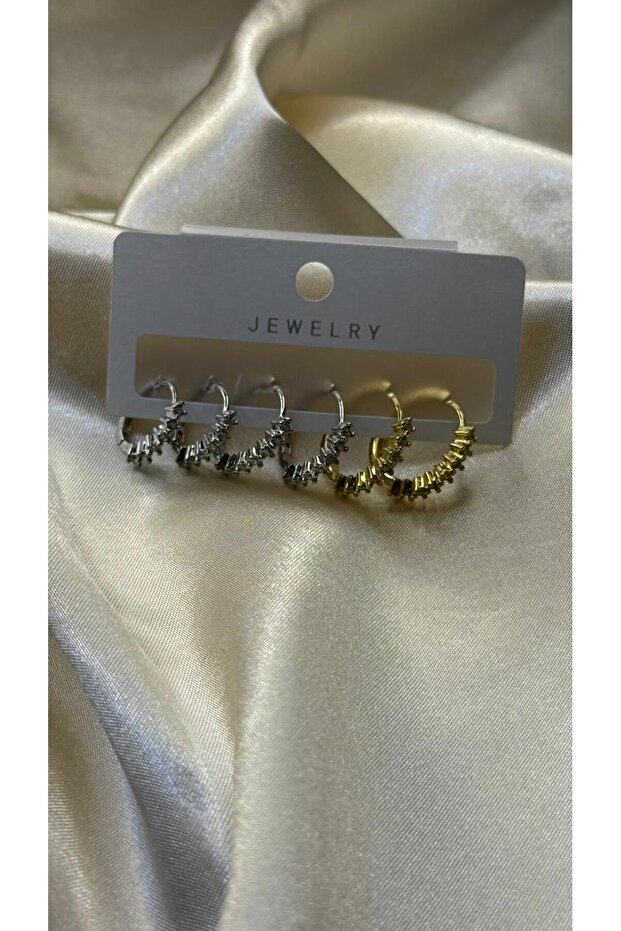 Zircon Stone Six Earring Set