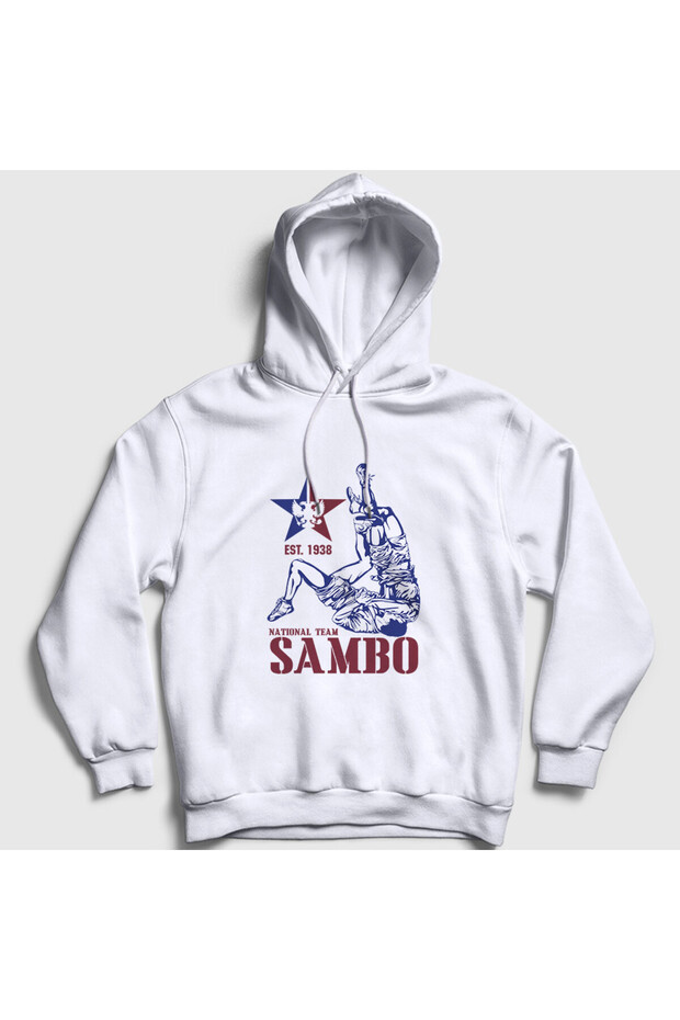 Unisex White Team Ufc Mma Fighter Sambo Hooded Sweatshirt 584257Tt