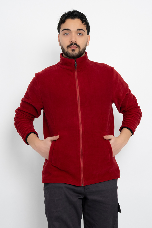 Unisex Anti-Pilling Non-Pilling Standard Fit Full Zipper Cold-Proof Fleece Cardigan