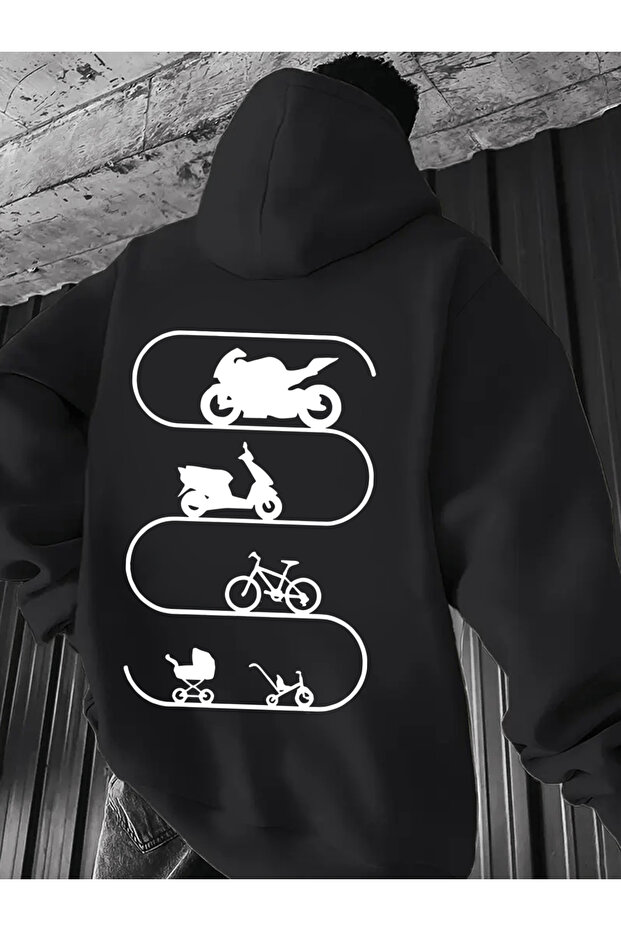 Racing Evolution Oversized Comfortable Unisex Black Sweatshirt Hoodie