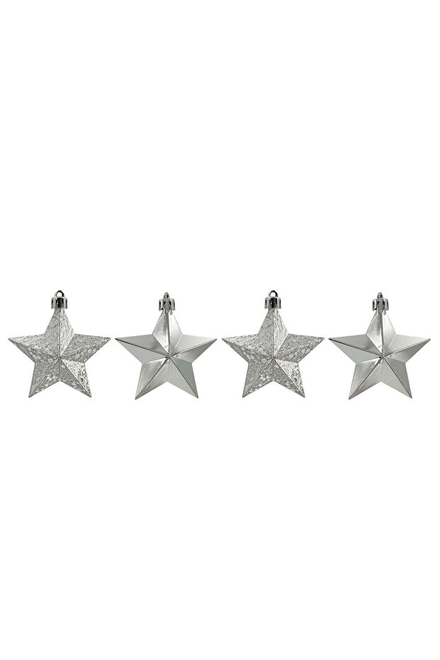 Hanging Stars Silver 8cm 4Pcs/Box