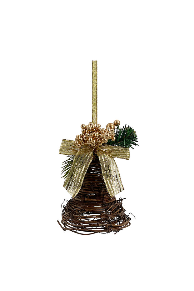Hanging Rattan Bell Gold 10x10x20cm
