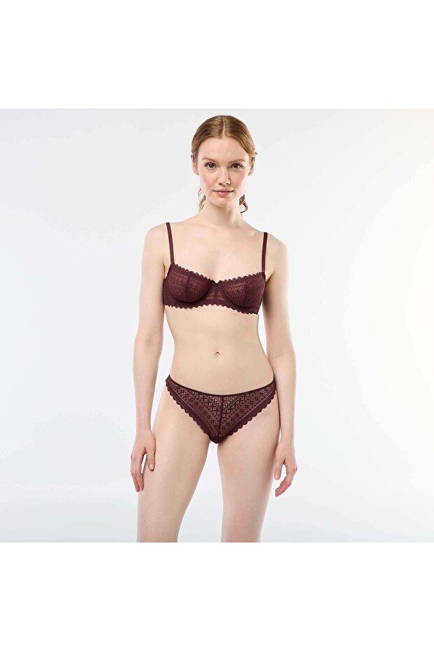 Lace Thong BROWN