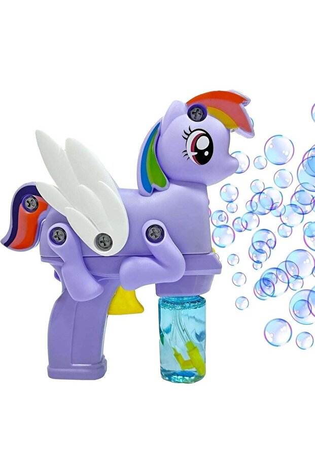 آلة فقاعات يونيكورن - عصا فقاعات مضيئة أوتوماتيكية مع محلول زجاجة - 1