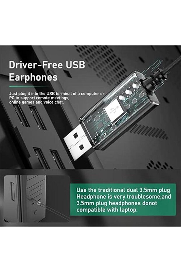 سماعة رأس OKCSC U200 USB مزودة بميكروفون للكمبيوتر - 5