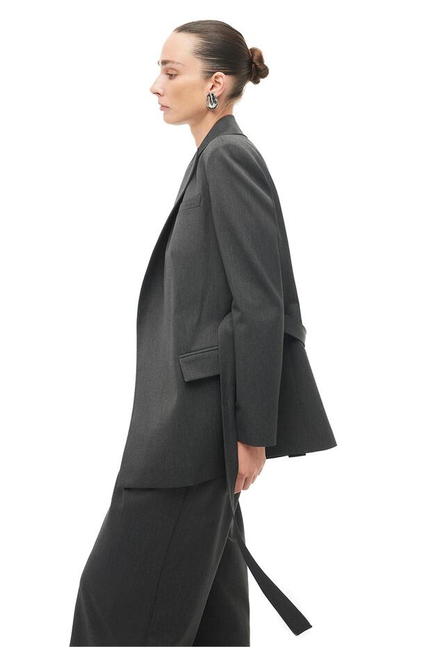 Antrasit Kırlangıç Yaka Ceket - 2