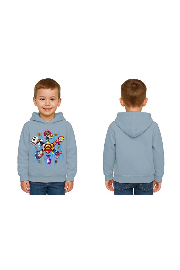 Unisex Printed Brawl Stars Children's Swaetshirt Hooded 3 Thread Rasterated