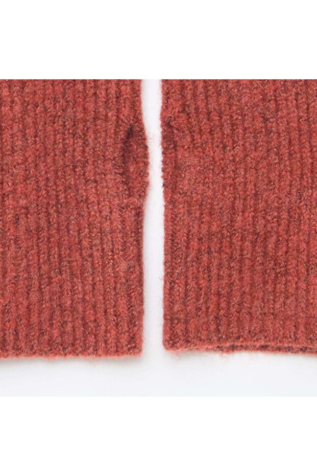 قفاز بدون أصابع بلون سادة مع سوار برتقالي - 2