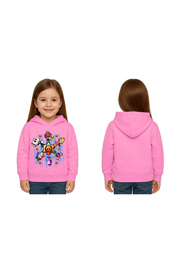 Unisex Printed Brawl Stars Children's Swaetshirt Hooded 3 Thread Rasterated