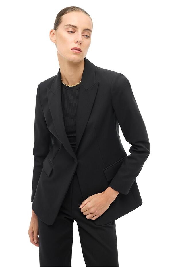 Siyah Klasik Yaka Ceket - 2