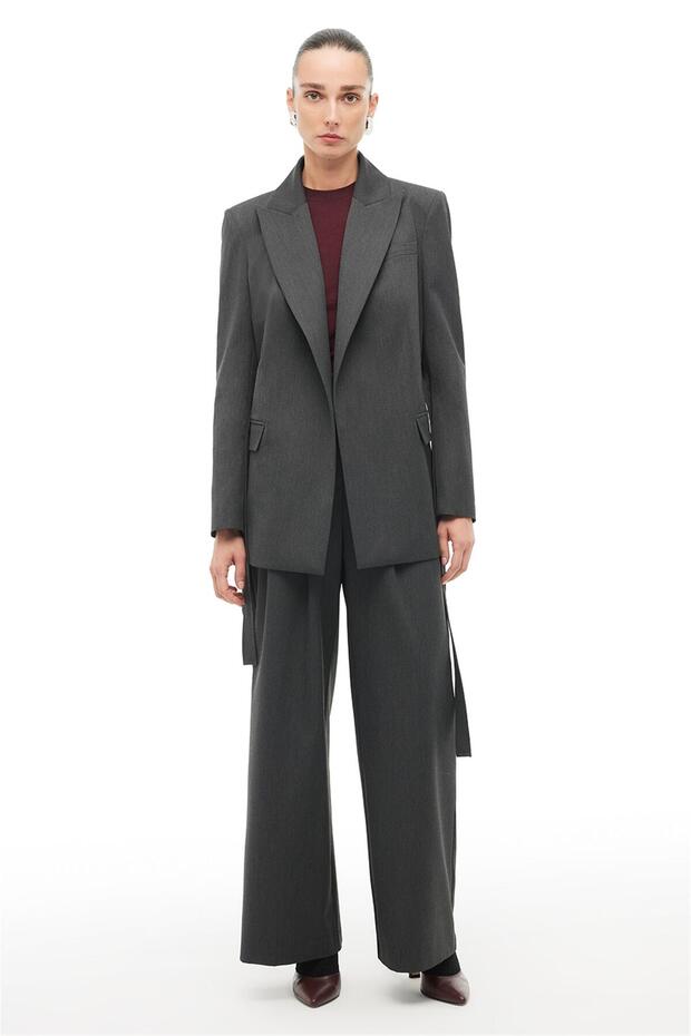 Antrasit Kırlangıç Yaka Ceket - 1