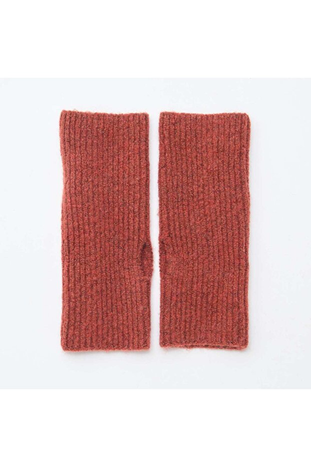 قفاز بدون أصابع بلون سادة مع سوار برتقالي - 1