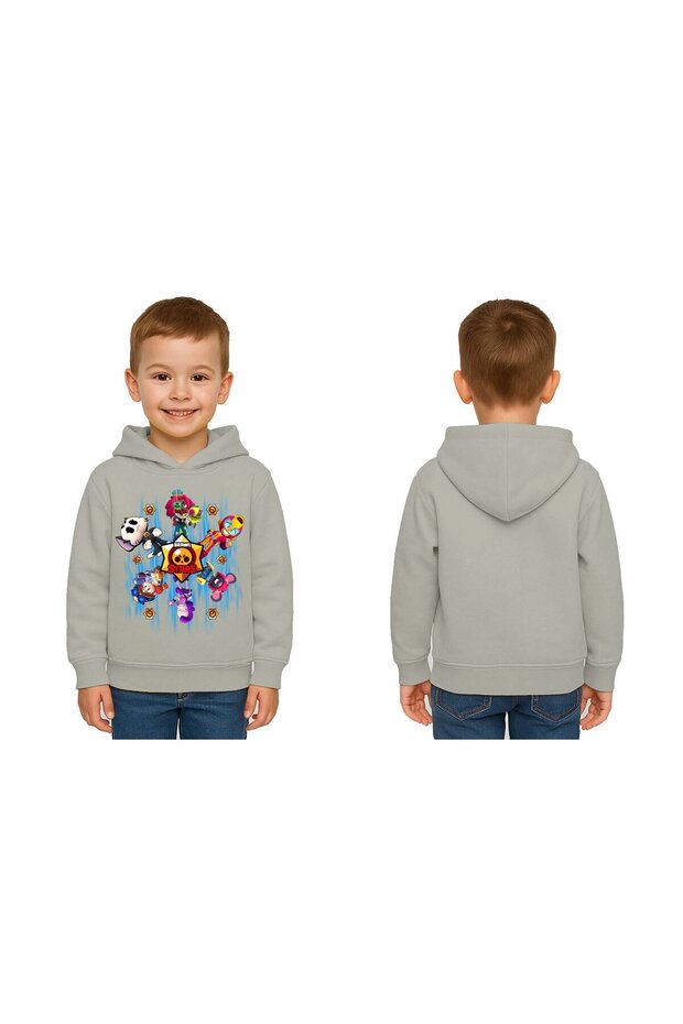 Unisex Printed Brawl Stars Children's Swaetshirt Hooded 3 Thread Rasterated