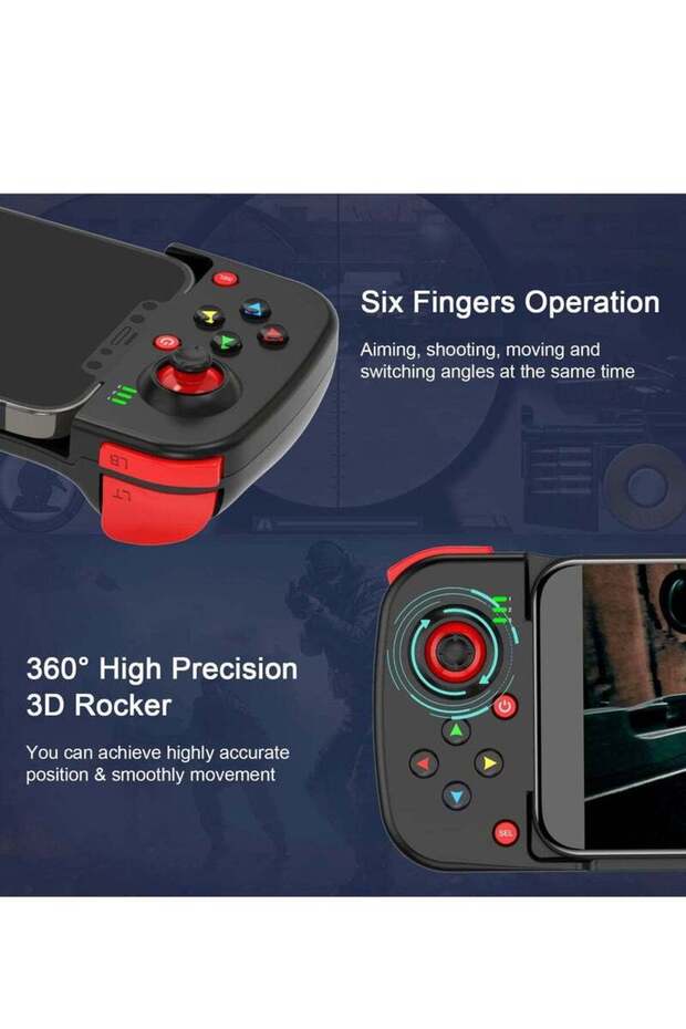 Wireless Mobile Game Controller for iPhone, Android & PC - Programmable Joystick - 4