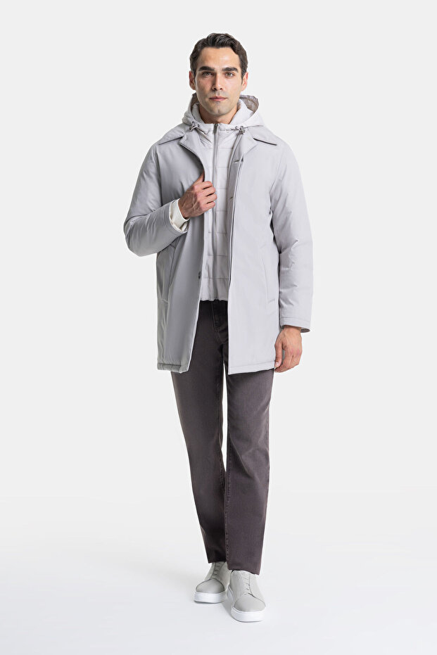 KAPUŞONLU VİZON PARKA - 5