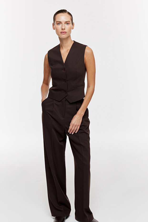 V Yaka Blazer Yelek - 2