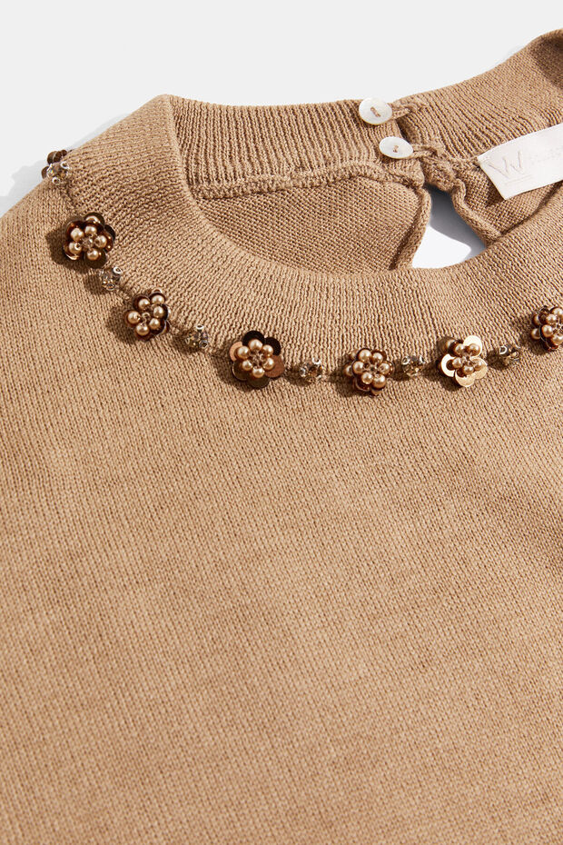 CAMEL TAŞ DETAYLI TRİKO - 3