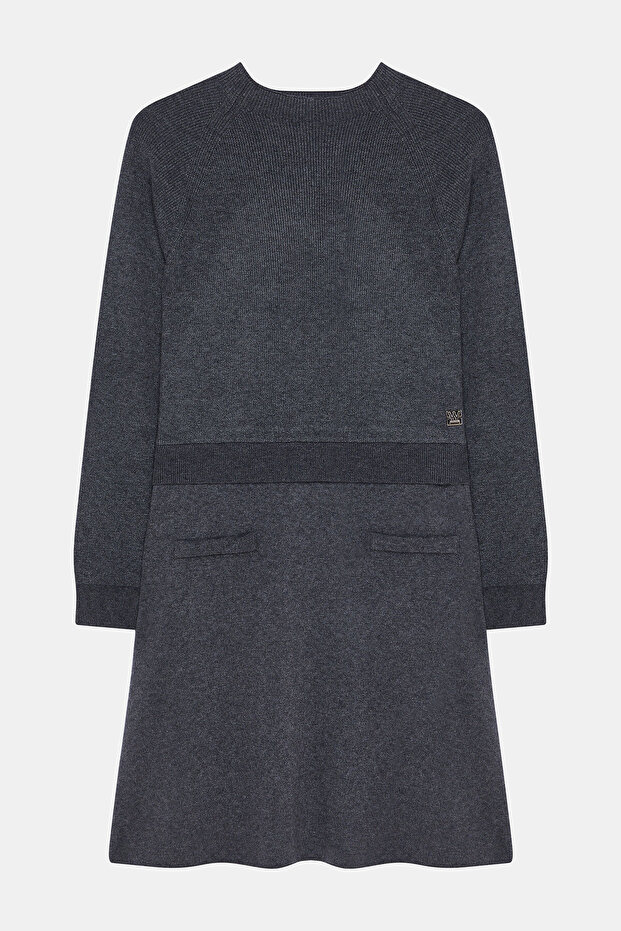ANTRASİT TRİKO ELBİSE - 1