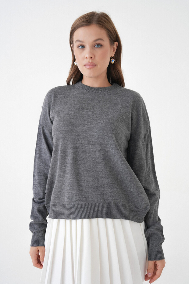 Women's Crew Neck Oversize Knitwear Sweater